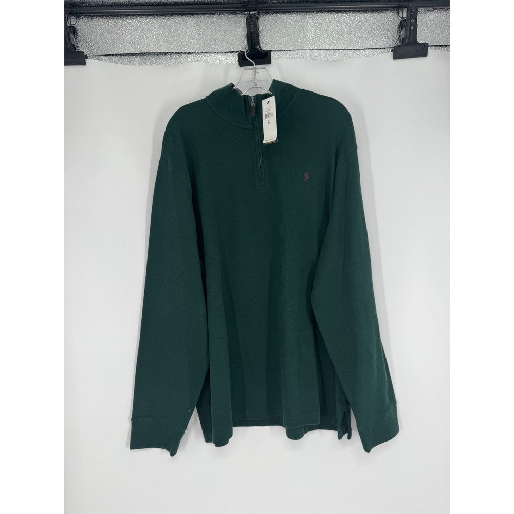 Polo Ralph Lauren Sweater Men XL Cotton Estate Rib Quarter 1/4 Zip Golf Pullover